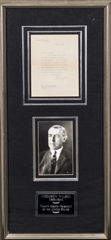 1916 President Woodrow Wilson Signed Typed Letter with Photo in 16x34 Framed Display (JSA)